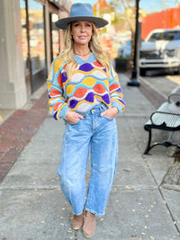 Multi Color V Neck Sweater