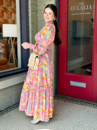 Floral Print Smocked Maxi Dress