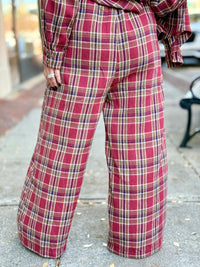 Plaid Wide Leg Pants