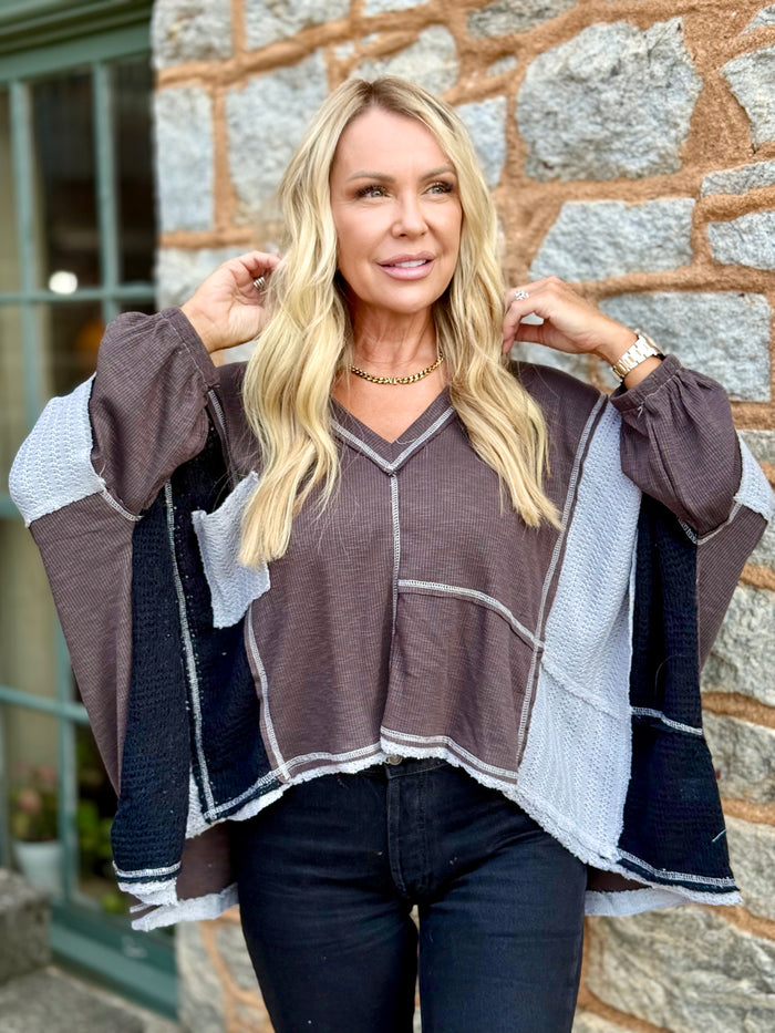 Colorblock Dolman Sleeve Top