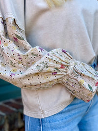 Floral Eyelet Sleeve Top