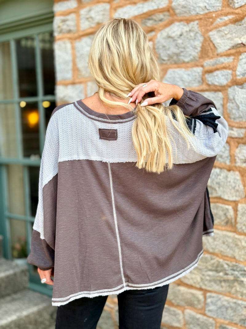 Colorblock Dolman Sleeve Top