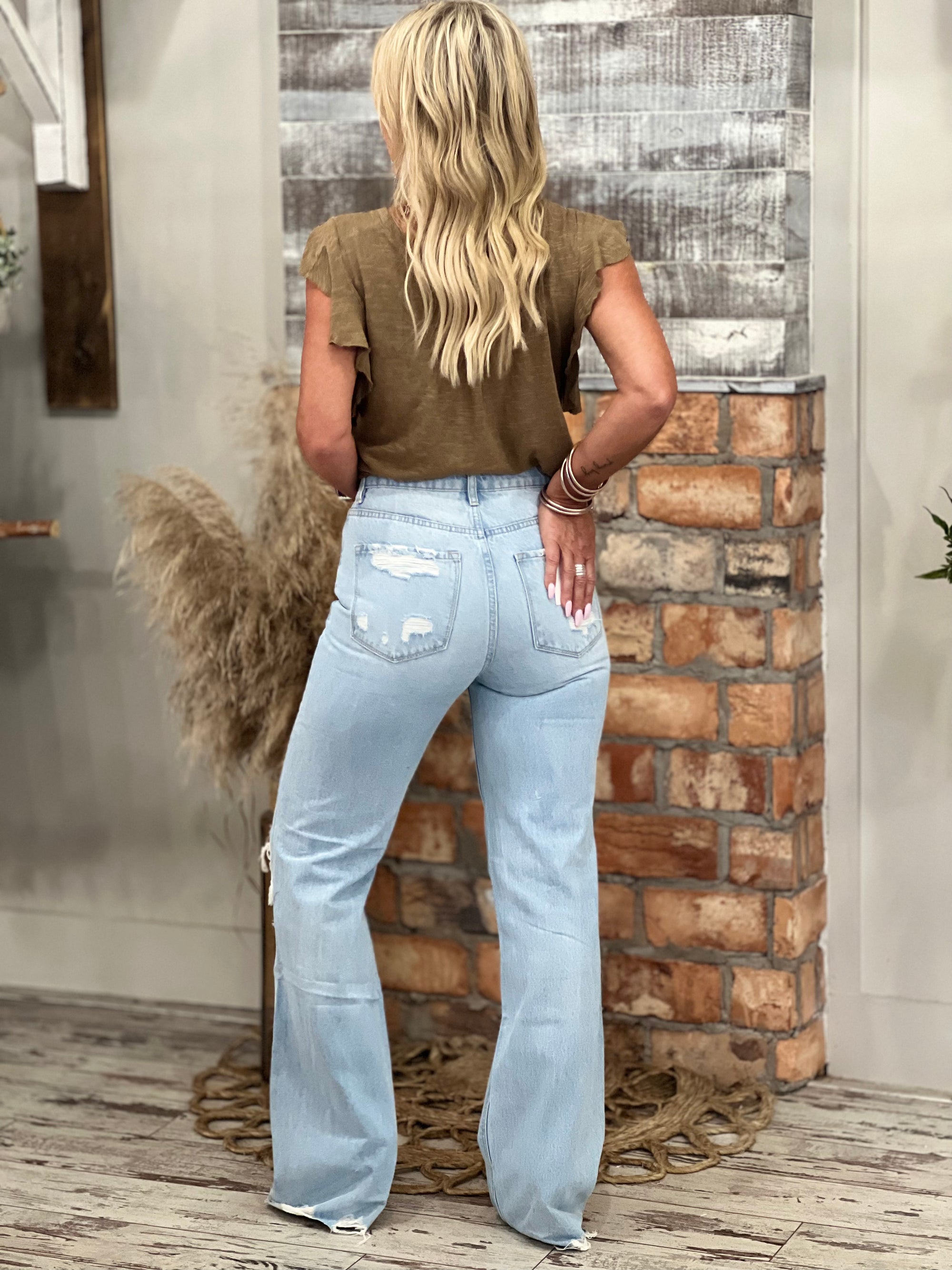 High Waisted 90s Vintage Flare Jeans