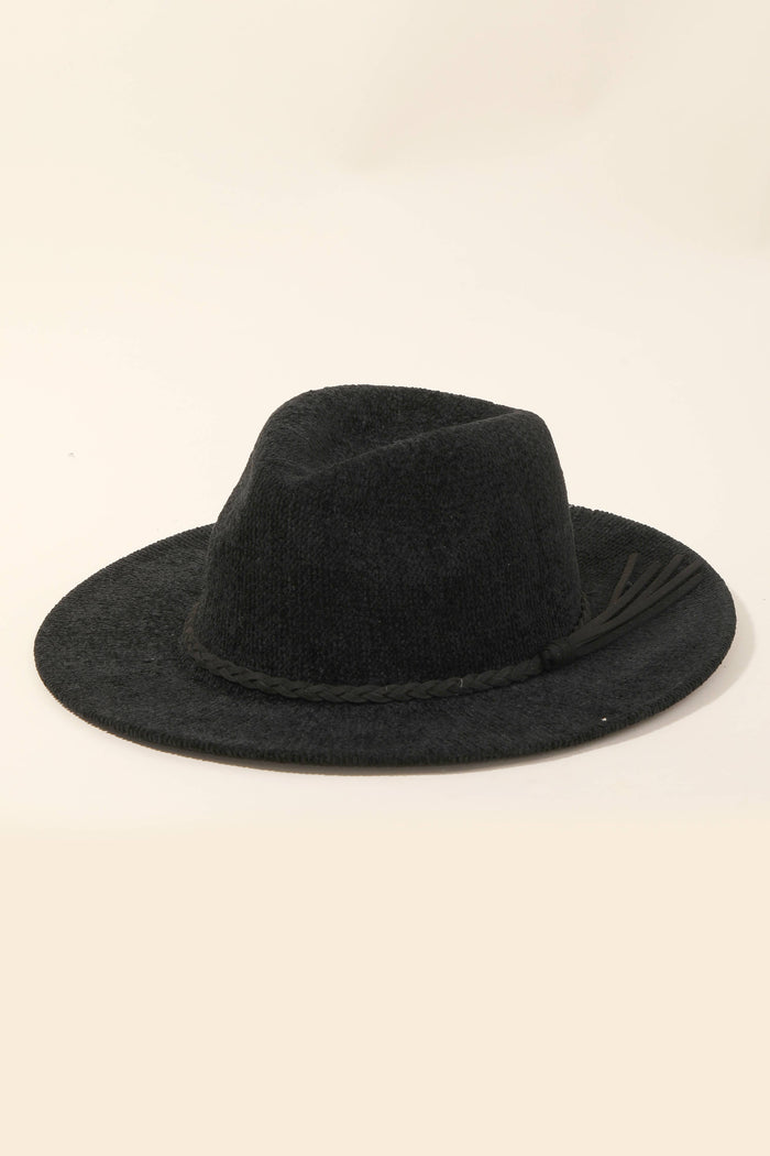 Chenille Panama Hat | Black