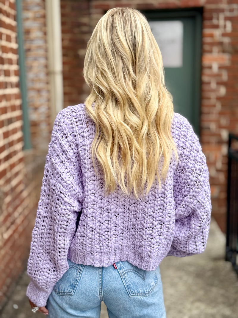 Bubble Sleeve High Low Sweater