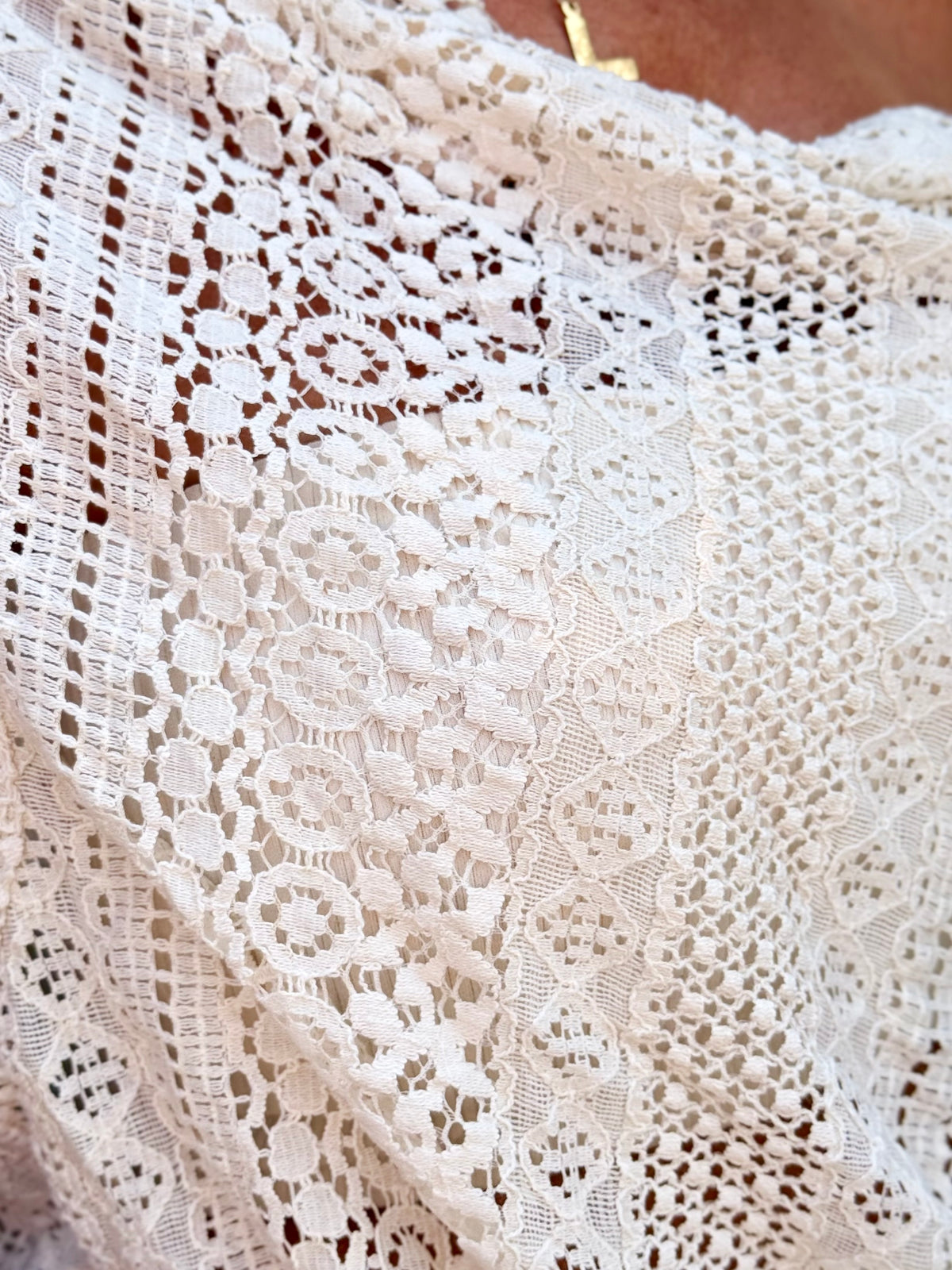 Allover Lace Cowl Neck Top
