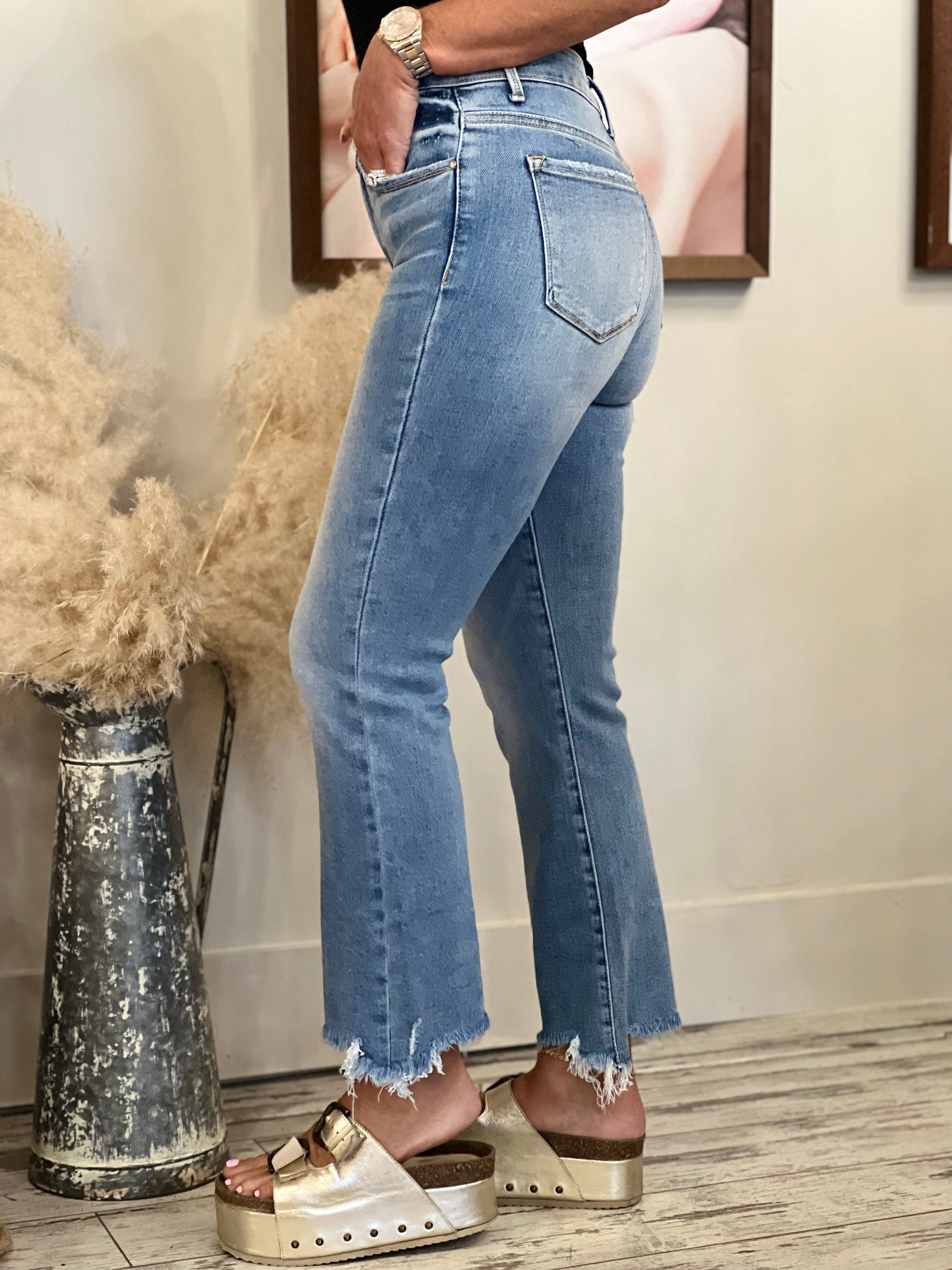High Rise Slim Straight Jeans