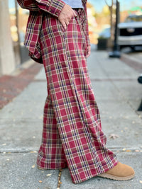Plaid Wide Leg Pants