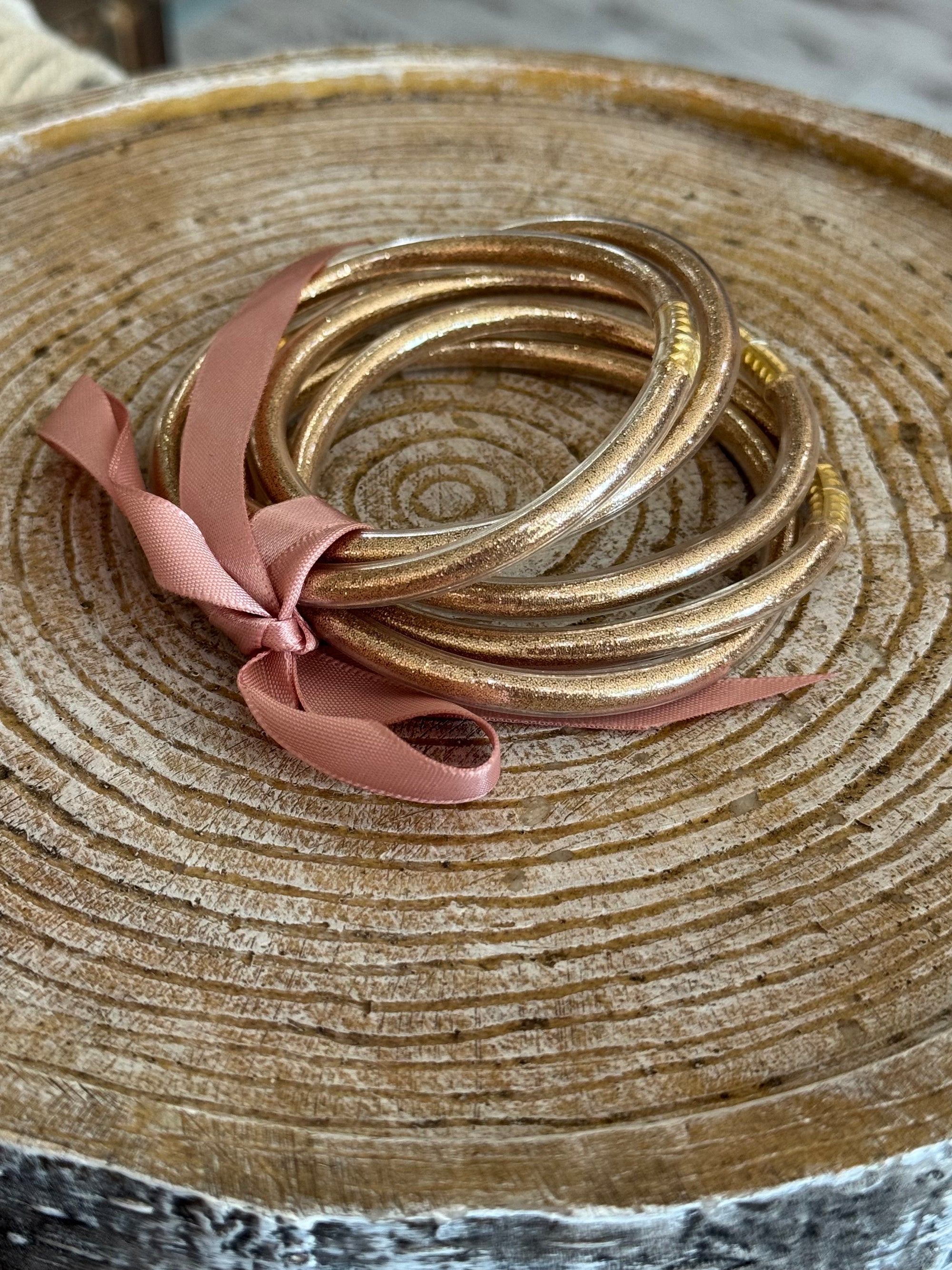 Jelly Bracelet Set in Rose Gold