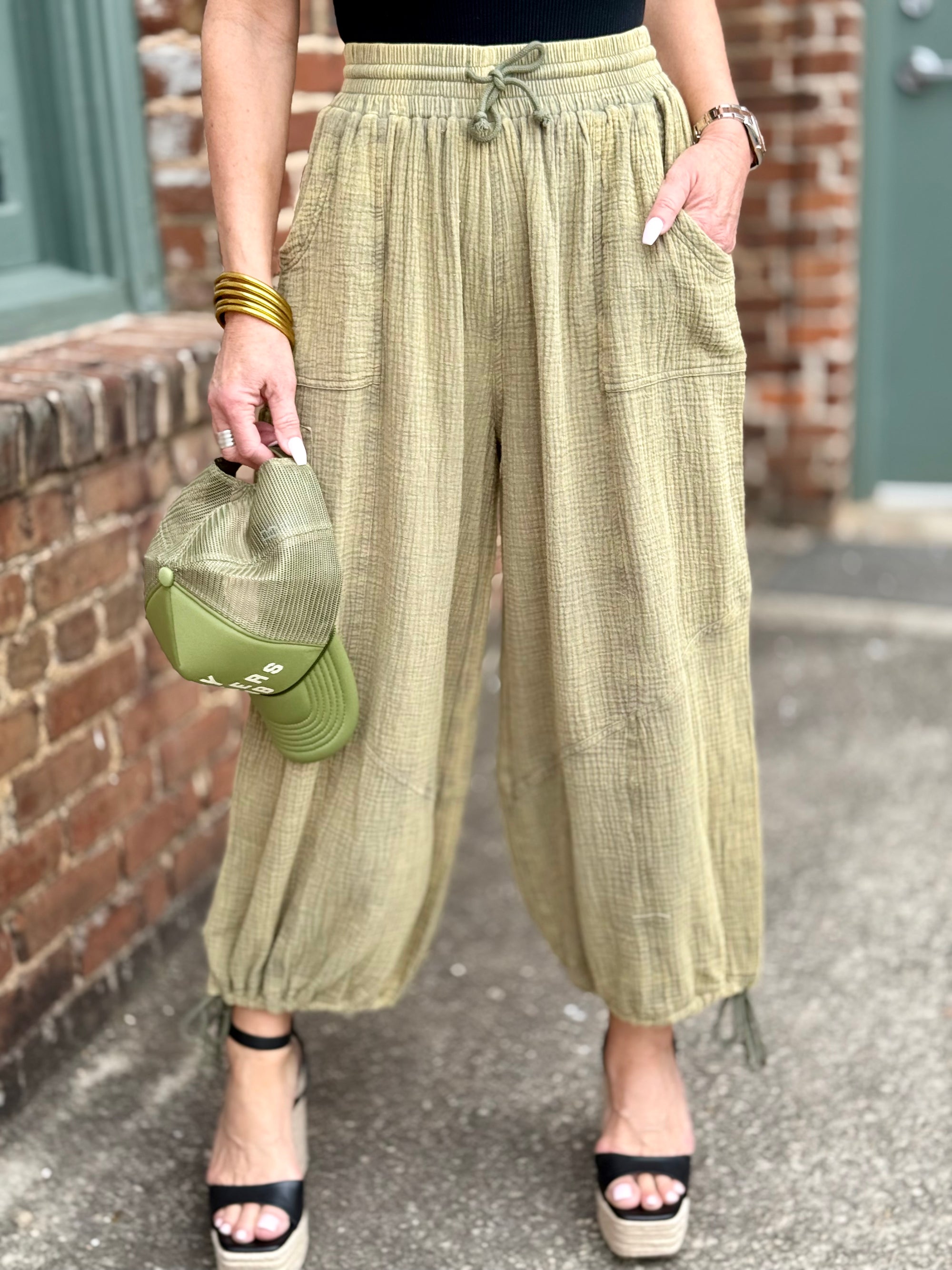 Gauze Jogger Pants | Olive