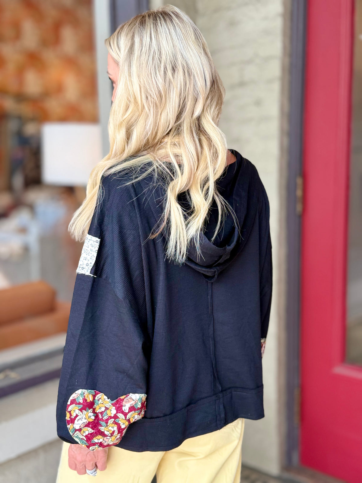 Peace Patchwork Hooded Top