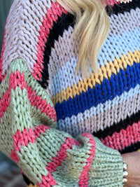 Chunky Striped Knit Sweater