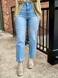 Cropped Straight Leg Jeans