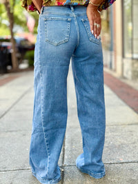 Wide Leg Side Panel Jeans