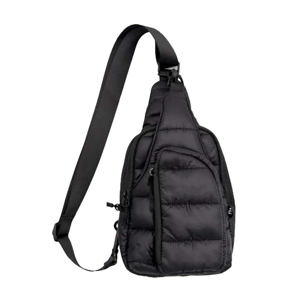 Puffer Sling Bag in Black