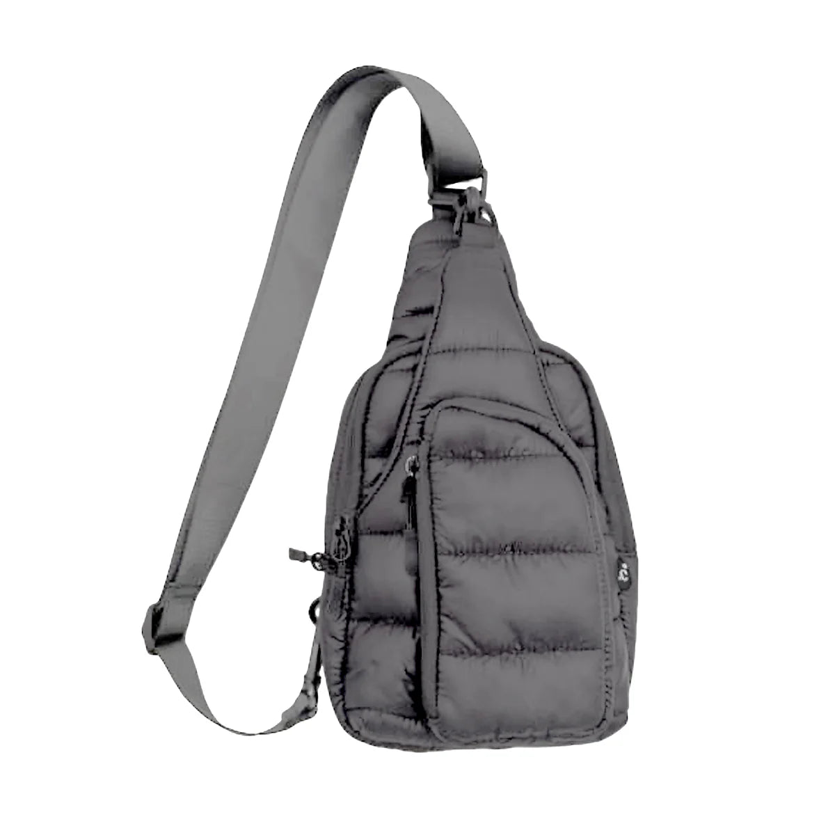 Puffer Sling Bag in Grey