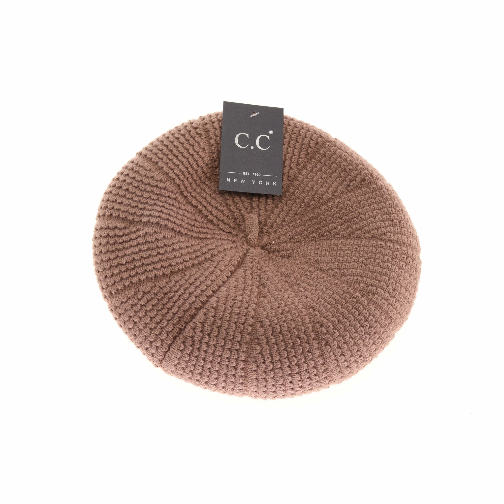 Scalloped Beret in Taupe