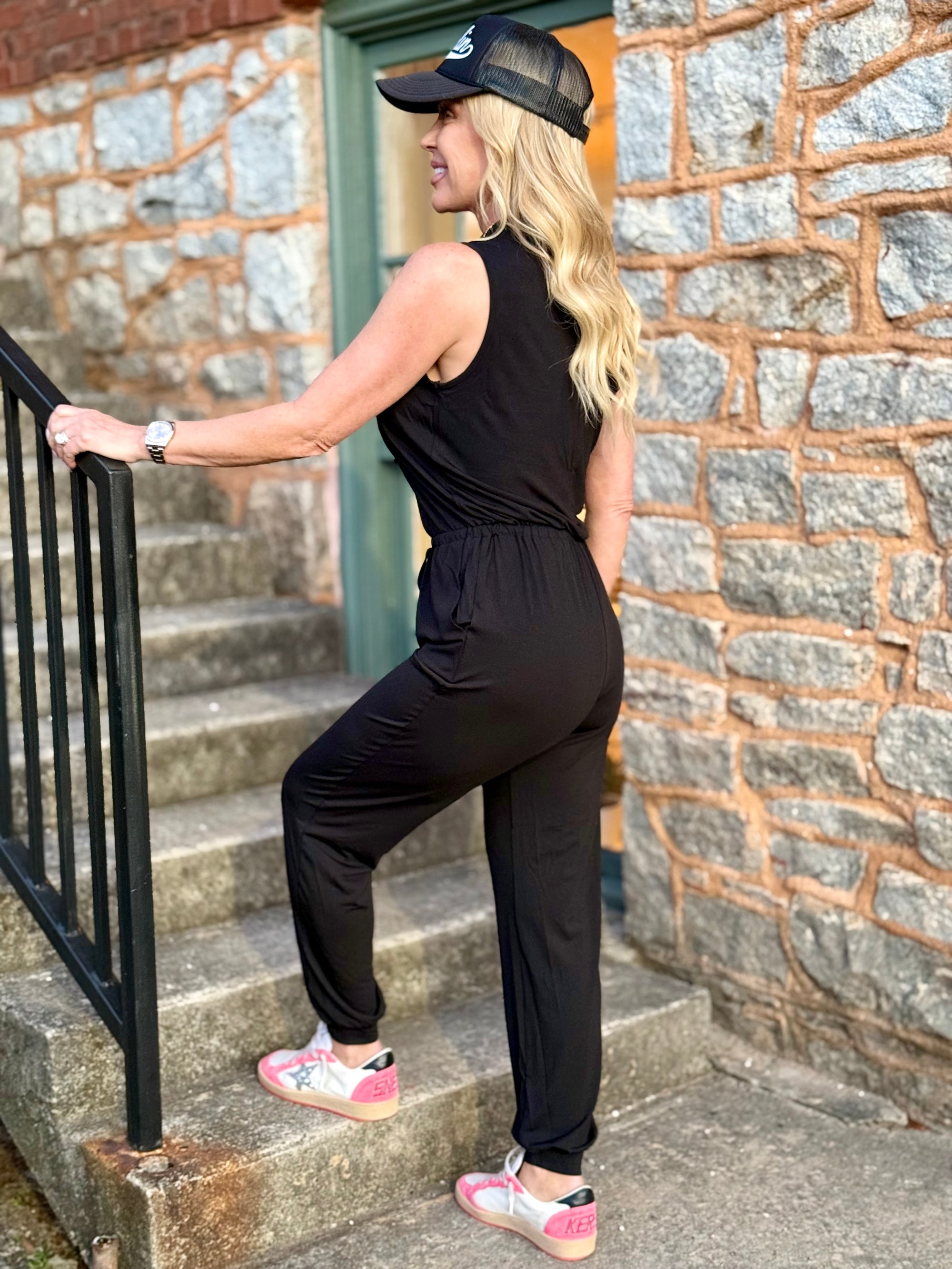 Mock Neck Jogger Jumpsuit