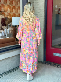 Floral Print Smocked Maxi Dress