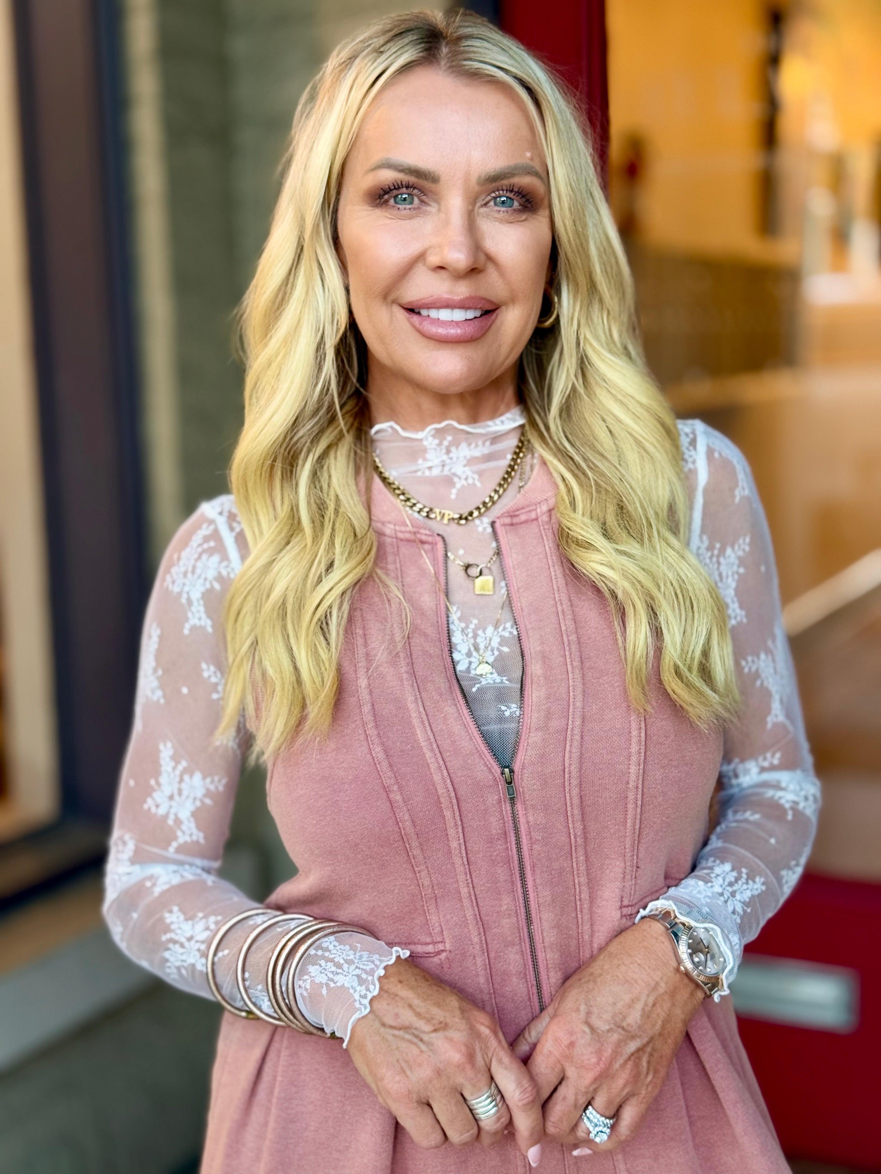 Sheer Lace Mock Neck Top | The Rustic Rack Boutique