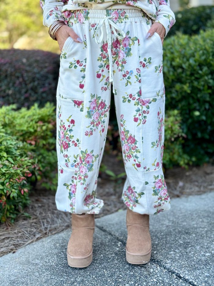 Floral Print Jogger Pants