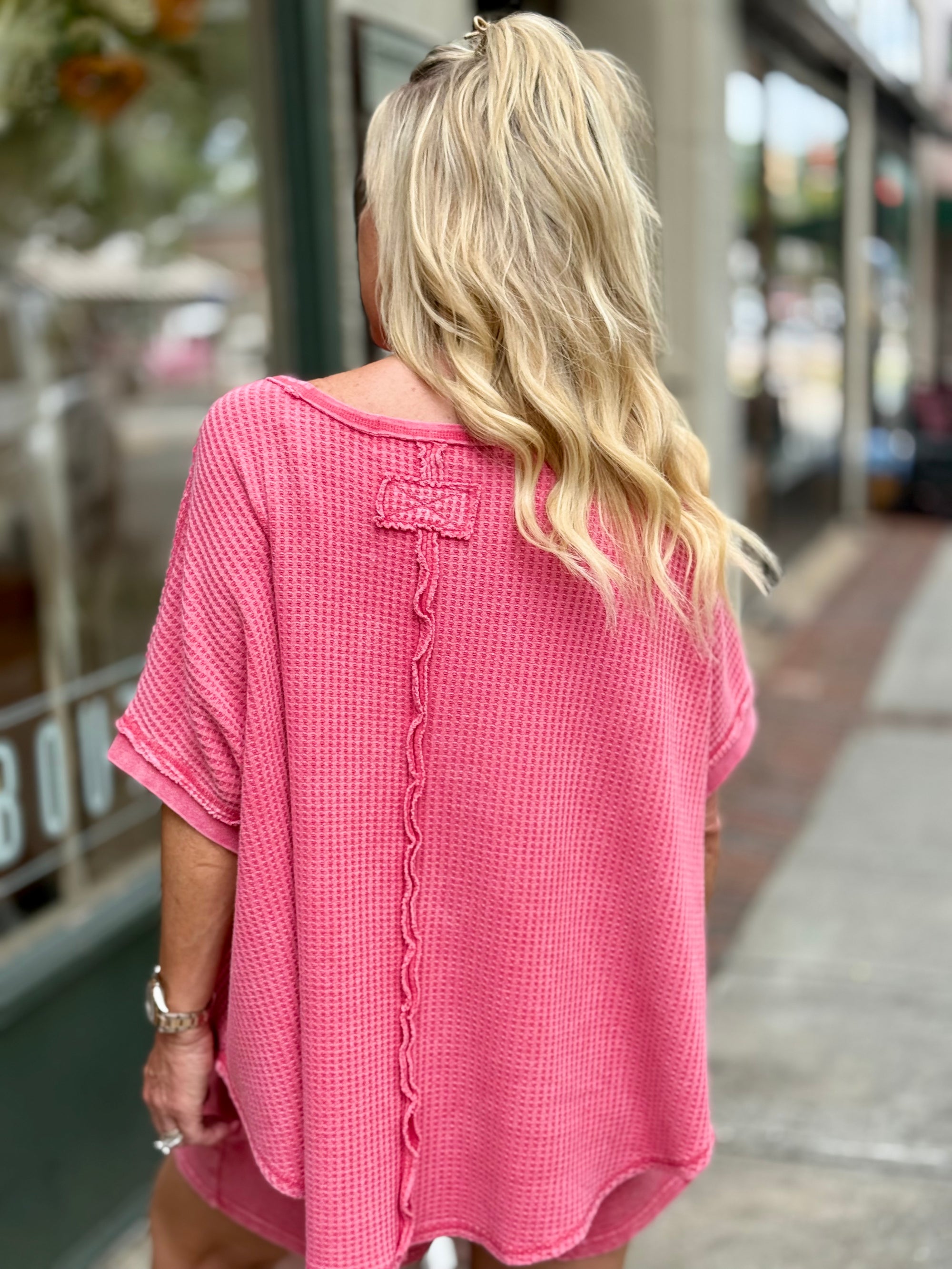 Raw Edge Thermal Top | Red