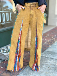 Corduroy Multicolor Panel Pants