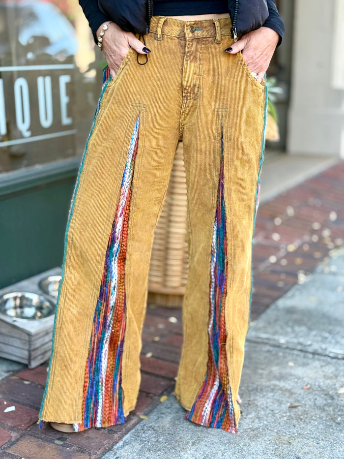Corduroy Multicolor Panel Pants