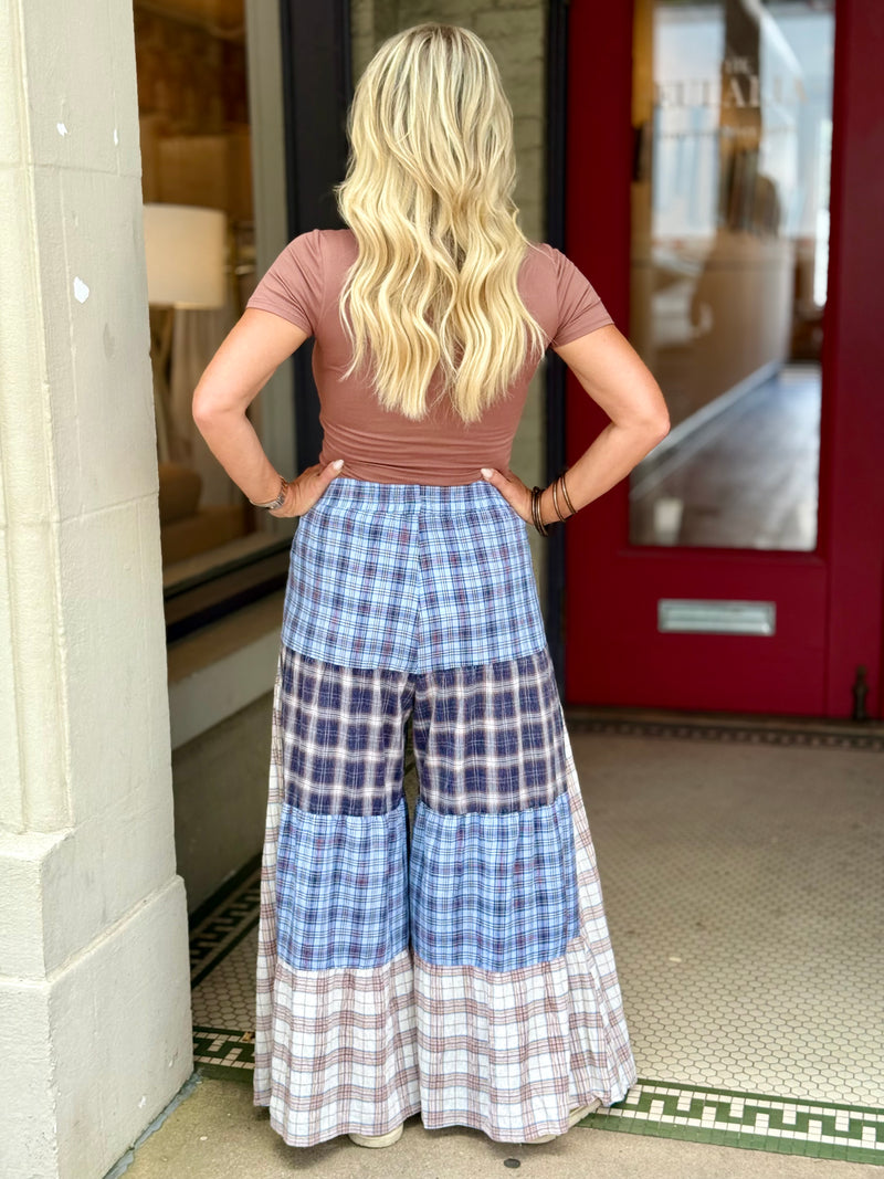 Patchwork Colorblock Wide Leg Pants
