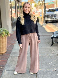 Side Pocket Wide Leg Pants | Mocha