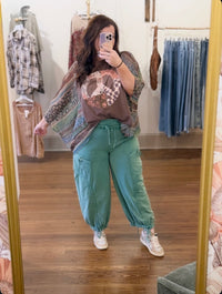 Cinched Drawstring Jogger Pants