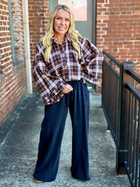 Side Pocket Wide Leg Pants | Black