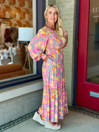 Floral Print Smocked Maxi Dress