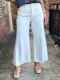 Raw Edge Flare Pants