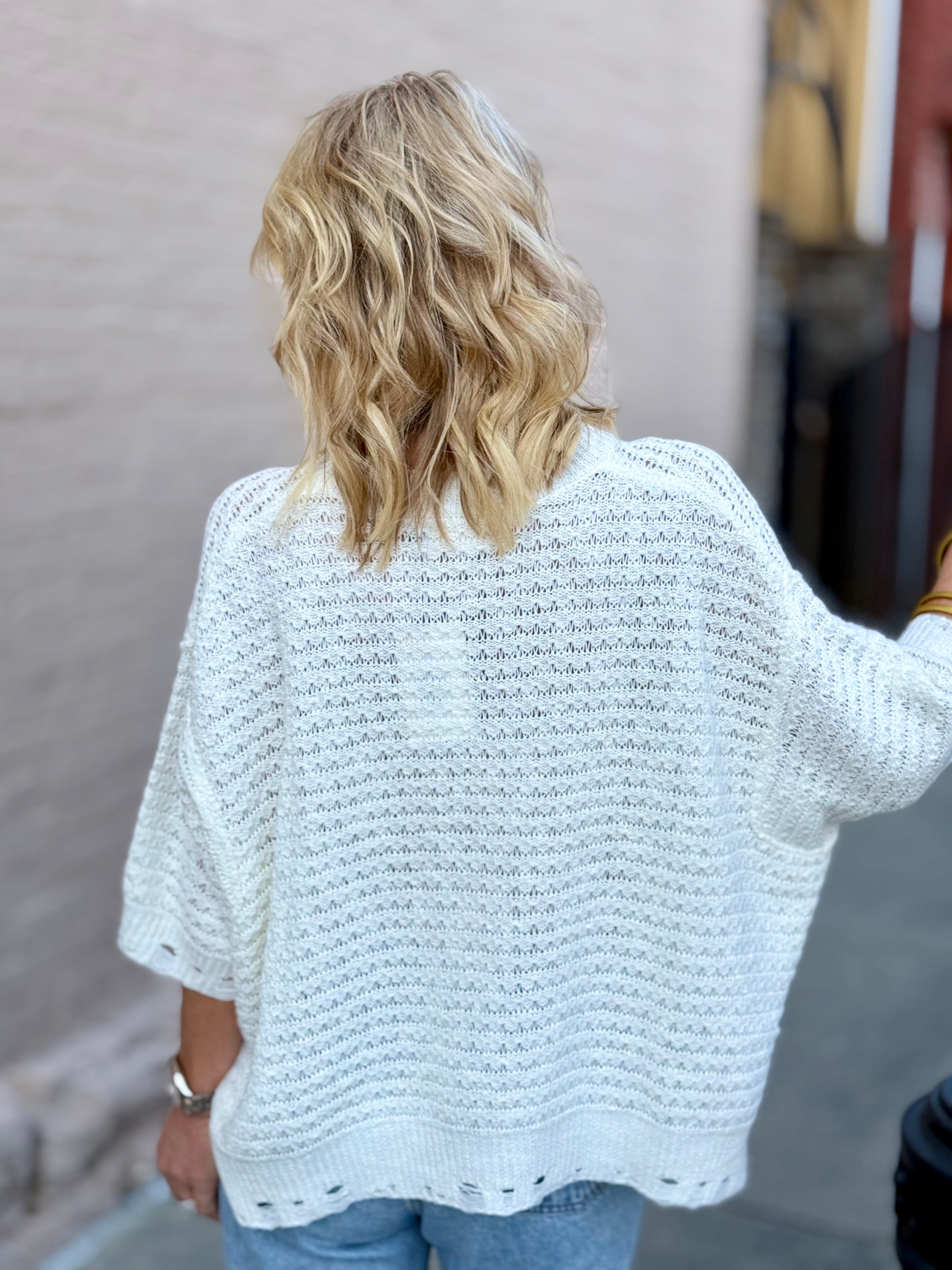 Distressed Summer Sweater | Ivory