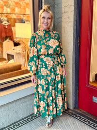 Floral Print Tiered Maxi Dress