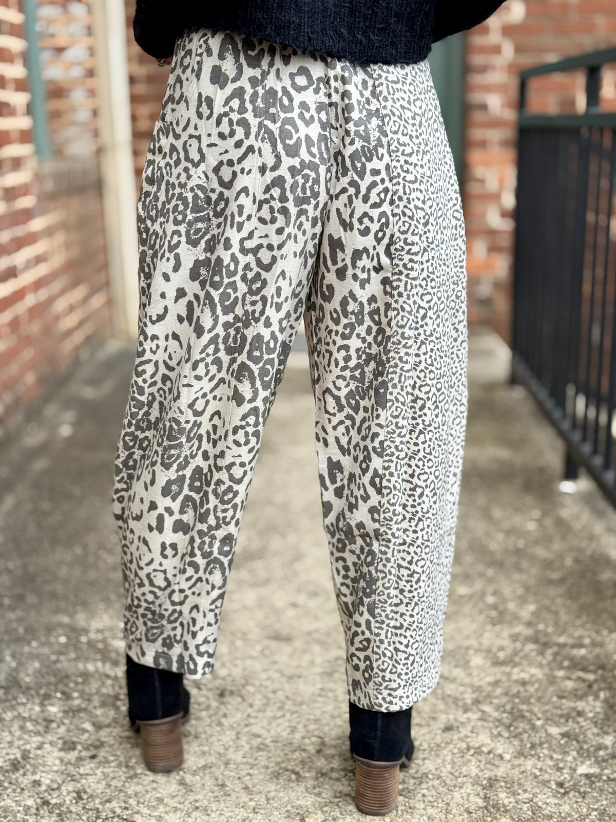 Leopard Pull On Barrel Pants