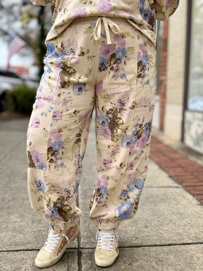 Floral Print Jogger Pants