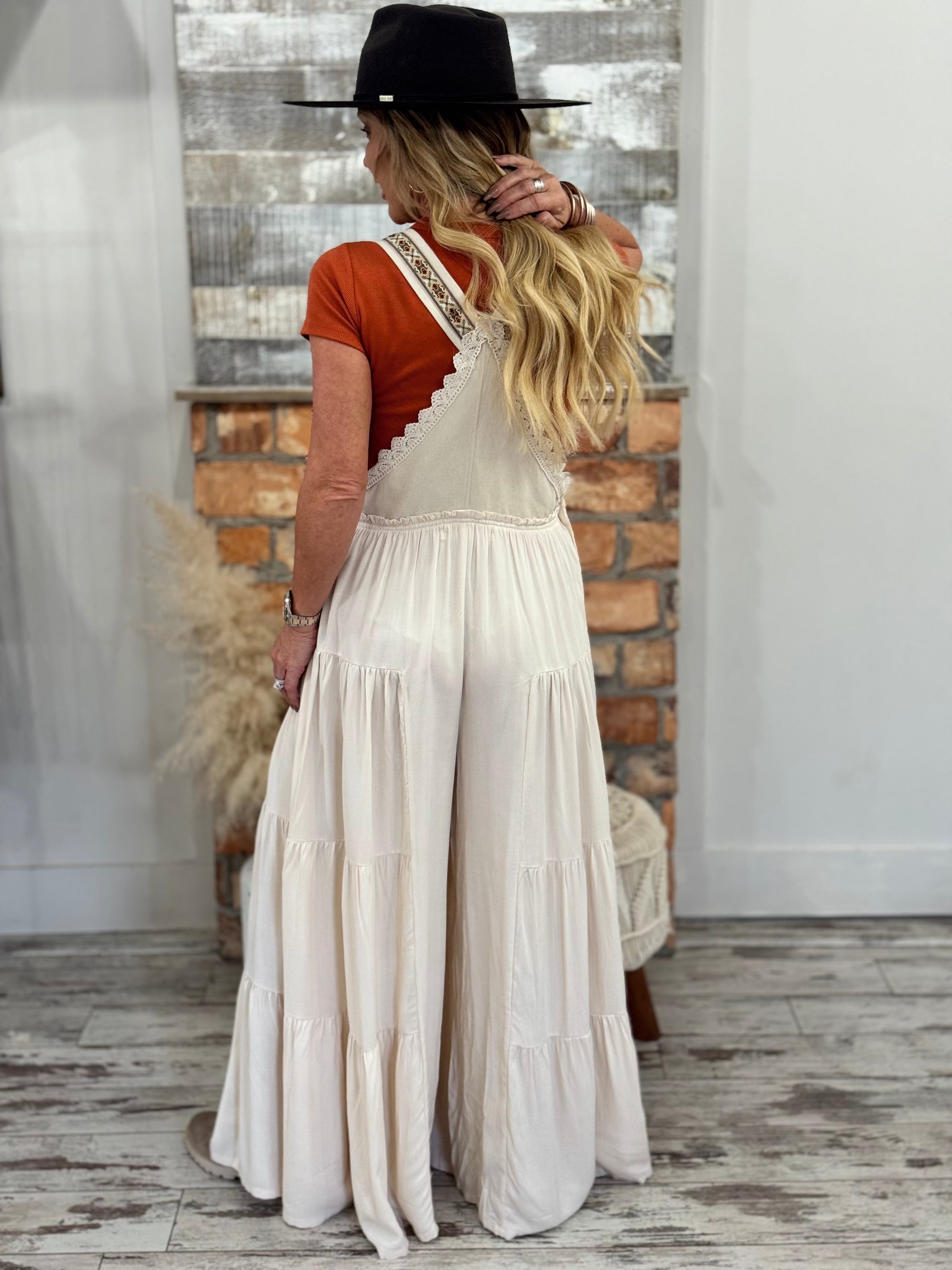 Boho Tiered Wide Leg Jumpsuit