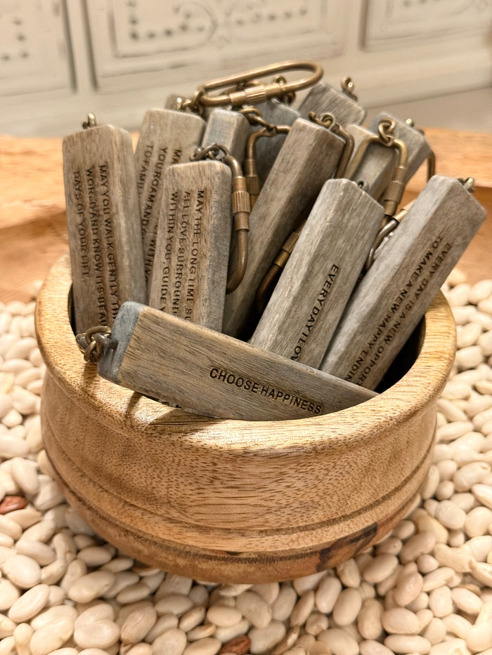 Wooden Quote Keychain