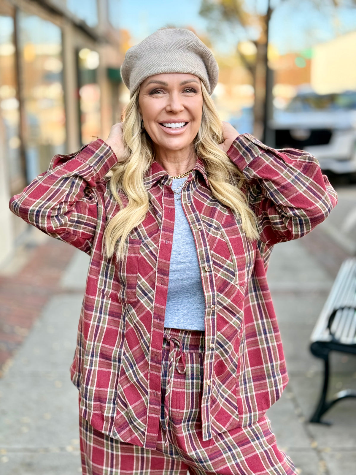 Plaid Button Up Top