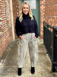 Leopard Pull On Barrel Pants