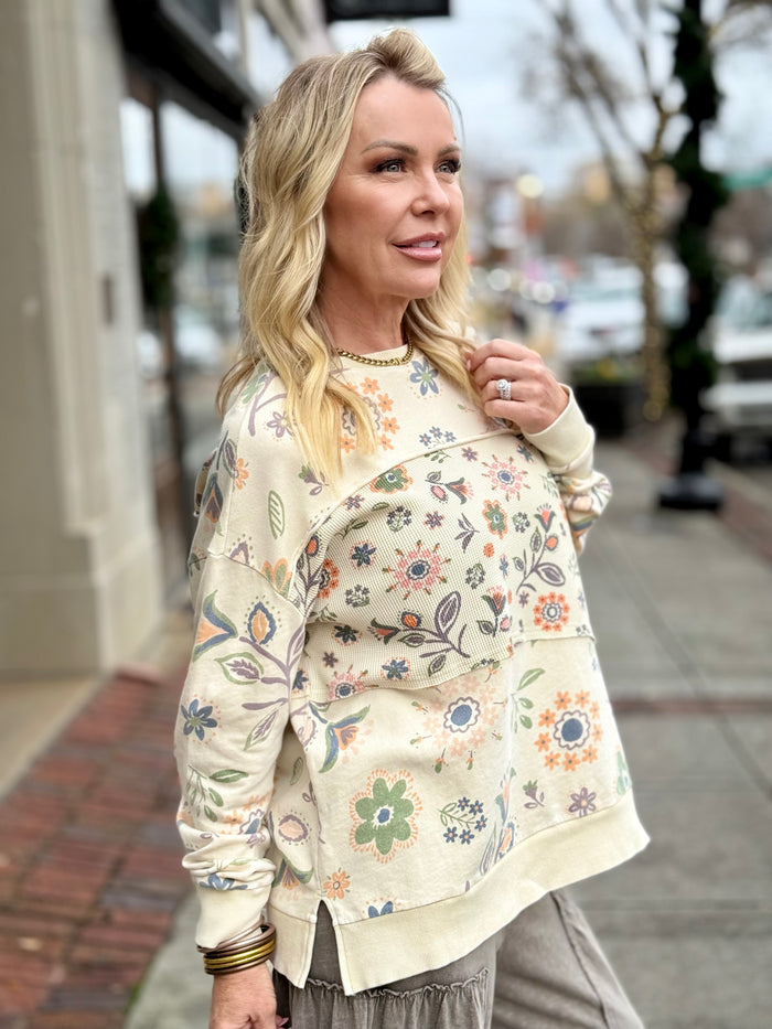 Floral Print Pullover
