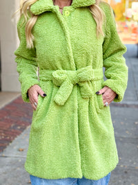 Belted Faux Fur Midi Jacket