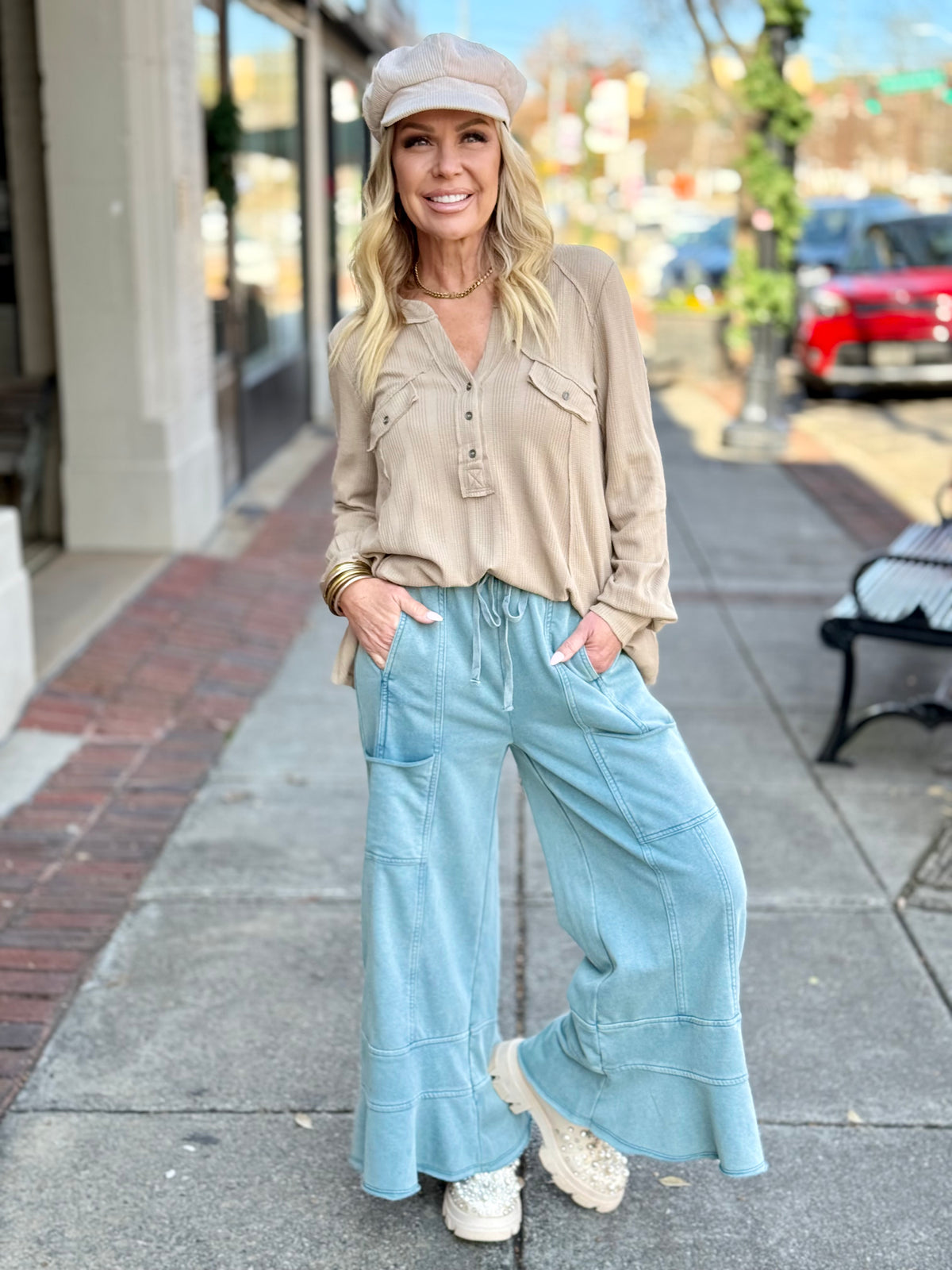 Oversized Henley Top