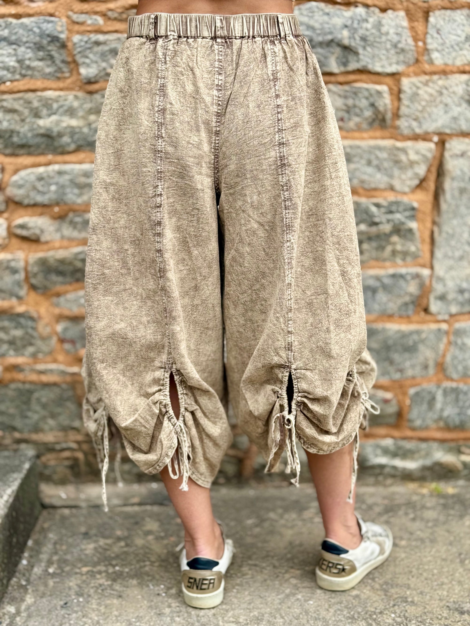 Mineral Washed Cropped Cinch Pants