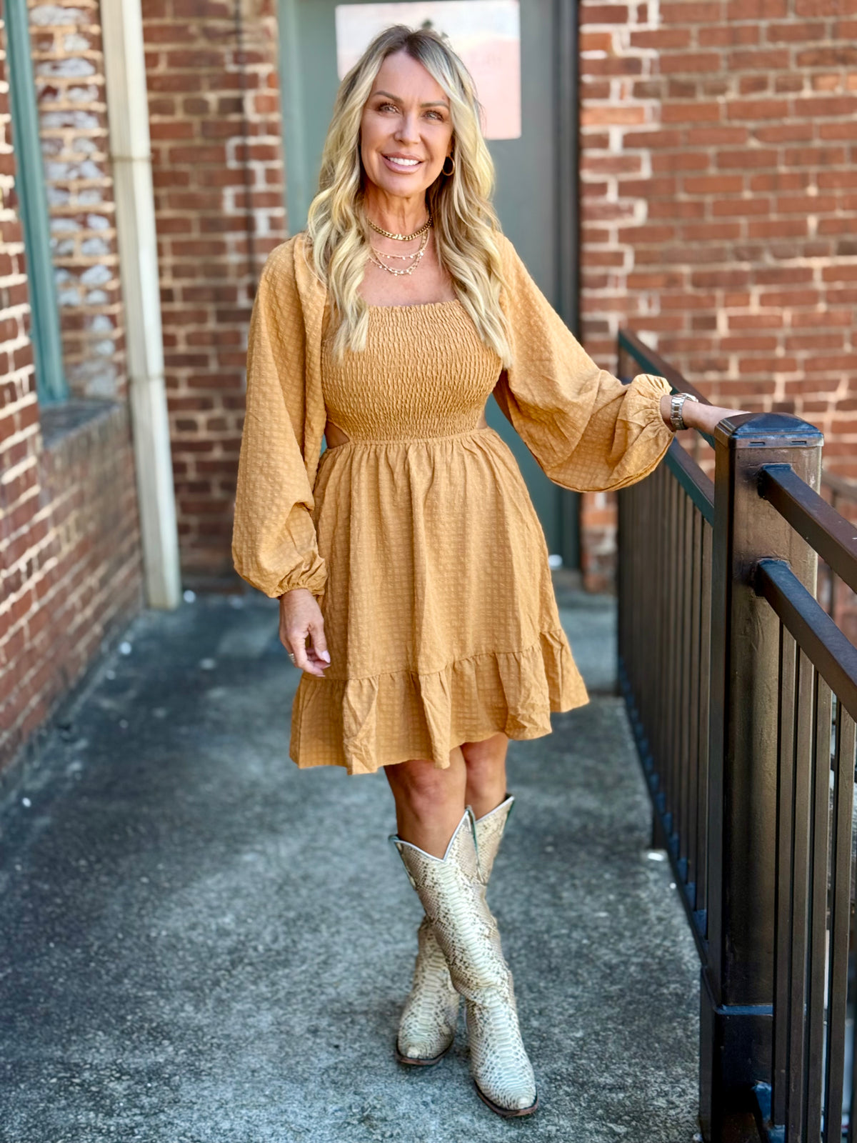 Textured Cutout Dress