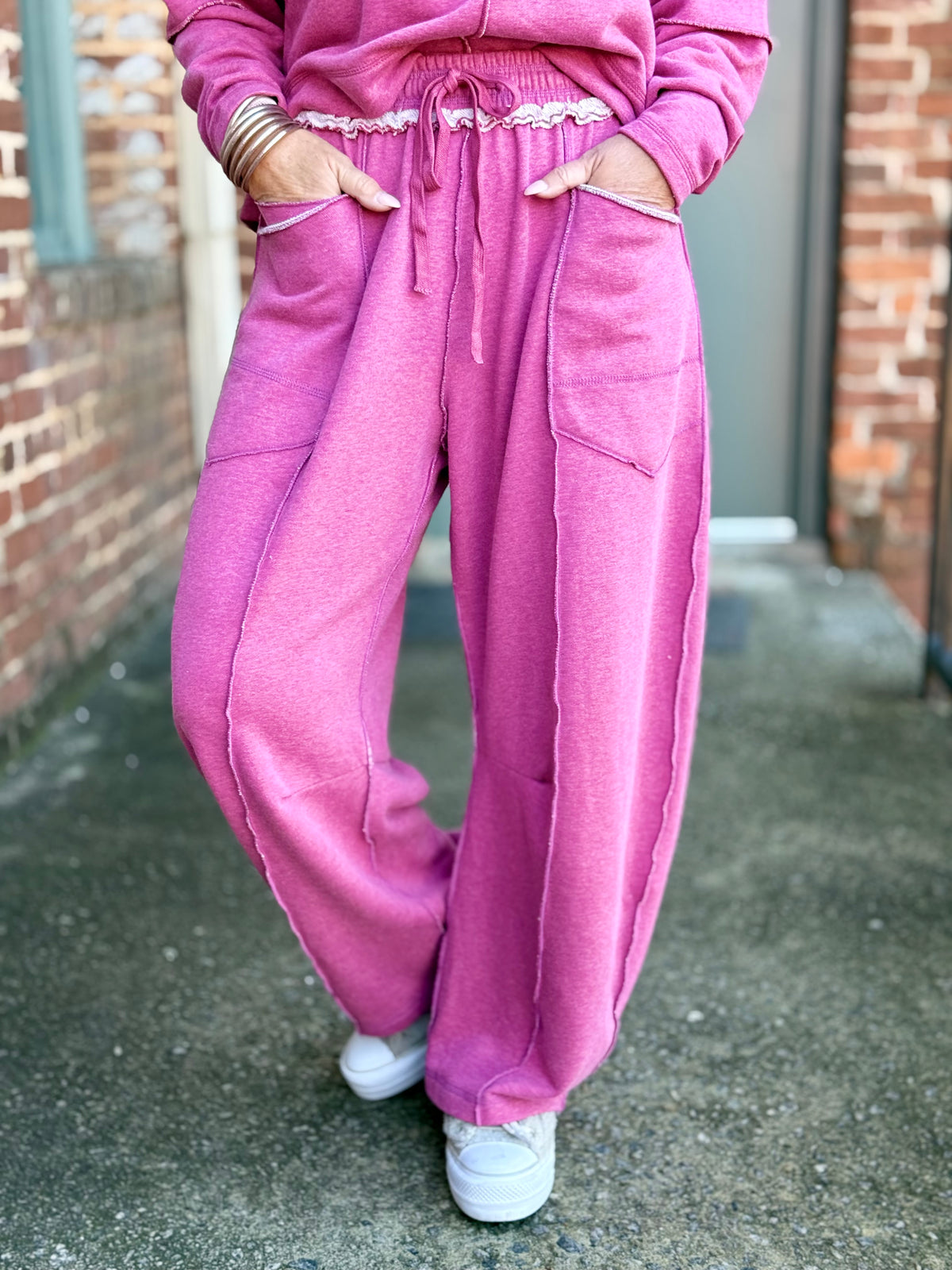 Exposed Seam Barrel Pants + Top Set