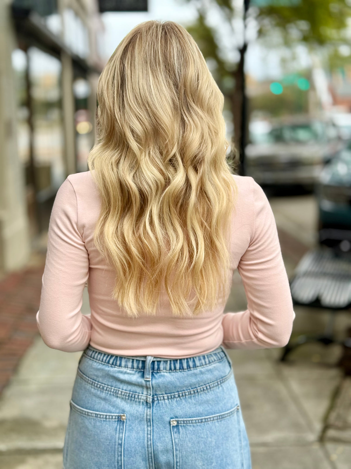 Fitted Henley Top | Pink