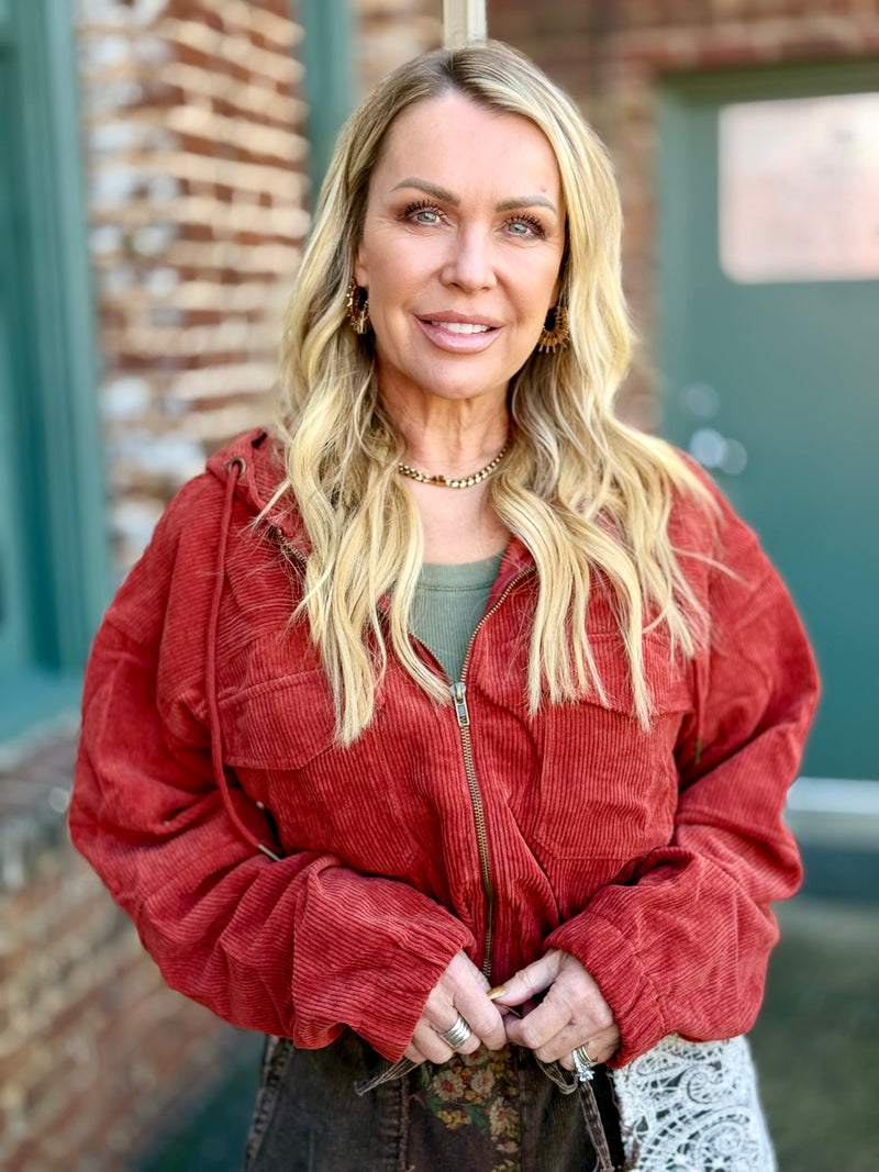 Corduroy Hooded Jacket